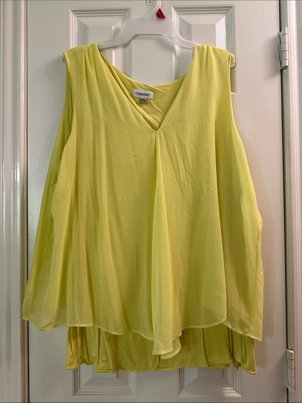 Calvin Klein Lemon Yellow Layered V-Neck Tunic